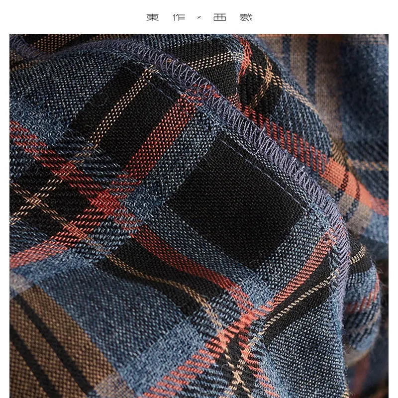 High-Quality Custom-Made Fabrics, Very Limited Quantity ~ Women's Plaid Long-Sleeve Shirt with Polo Collar, Casual Slim-Fit Loose Top, New Autumn 2025 Model