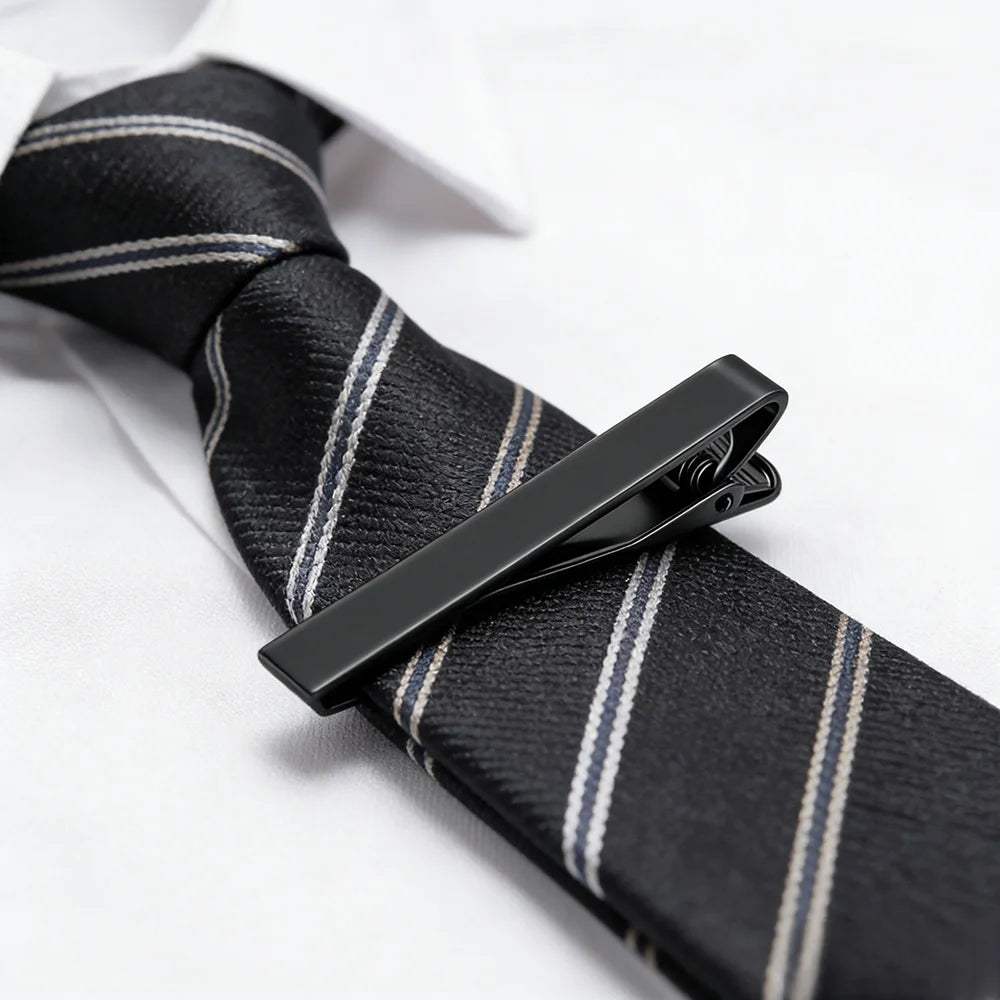 Tie Clips for Men's Metal Necktie Bar Dress Shirts Tie Pin for Wedding Ceremony Metal Silver Color Tie Clip Man Accessories
