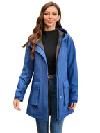 Waterproof Autumn Women's Mountaineering Coat Solid Big Pockets Hooded Loosse Female's Jacket Windproof Thermal outwear For Lady