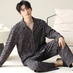 Pajamas for Men Sleepwear Sleeping Autumn Cotton Large-sized Casual Long-sleeved Pants Summer Winter Suits