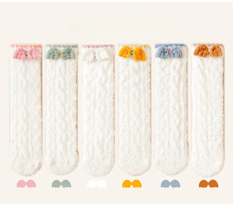 Kids Leg Warmers Baby Stockings Winter Fleece Floor Socks Coral Velvet Socks Leg Warmers Baby Knee Socks Baby Accessories