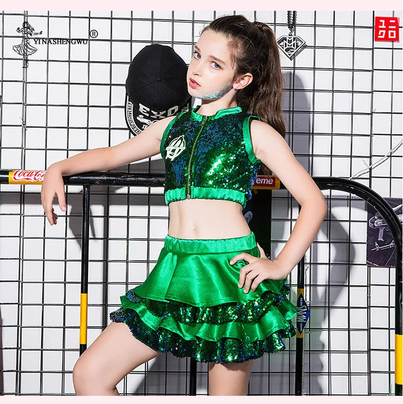 Children's Day Children's Performance Costumes Jazz Dance Sequins Modern Dance Street Dance Costumes Girls Performance Clothing