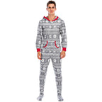 Men's Pajamas Home Wear Printed Pajamas Men's Long-sleeved One-piece Men's European and American Christmas Men's Pajamas Fall