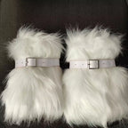 Faux Furs Leg Warmer,Warm Soft Cozy Fuzzy Leg Warmer Boot Cuffs Cover for Women Party Costumes Boot Sleeves Boot Covers