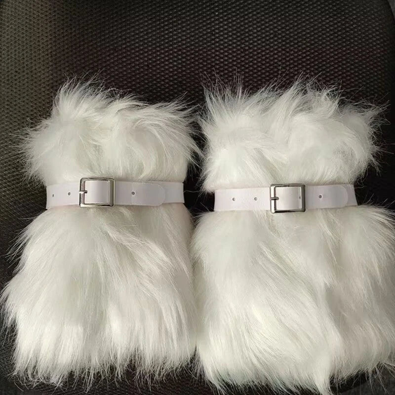 Faux Furs Leg Warmer,Warm Soft Cozy Fuzzy Leg Warmer Boot Cuffs Cover for Women Party Costumes Boot Sleeves Boot Covers