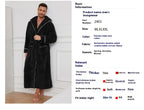 Men's Autumn/Winter New Style Comfortable Cotton Flannel Robe Luxury Open-Front Couples Robe Men's Warm Bathrobe Nightwear