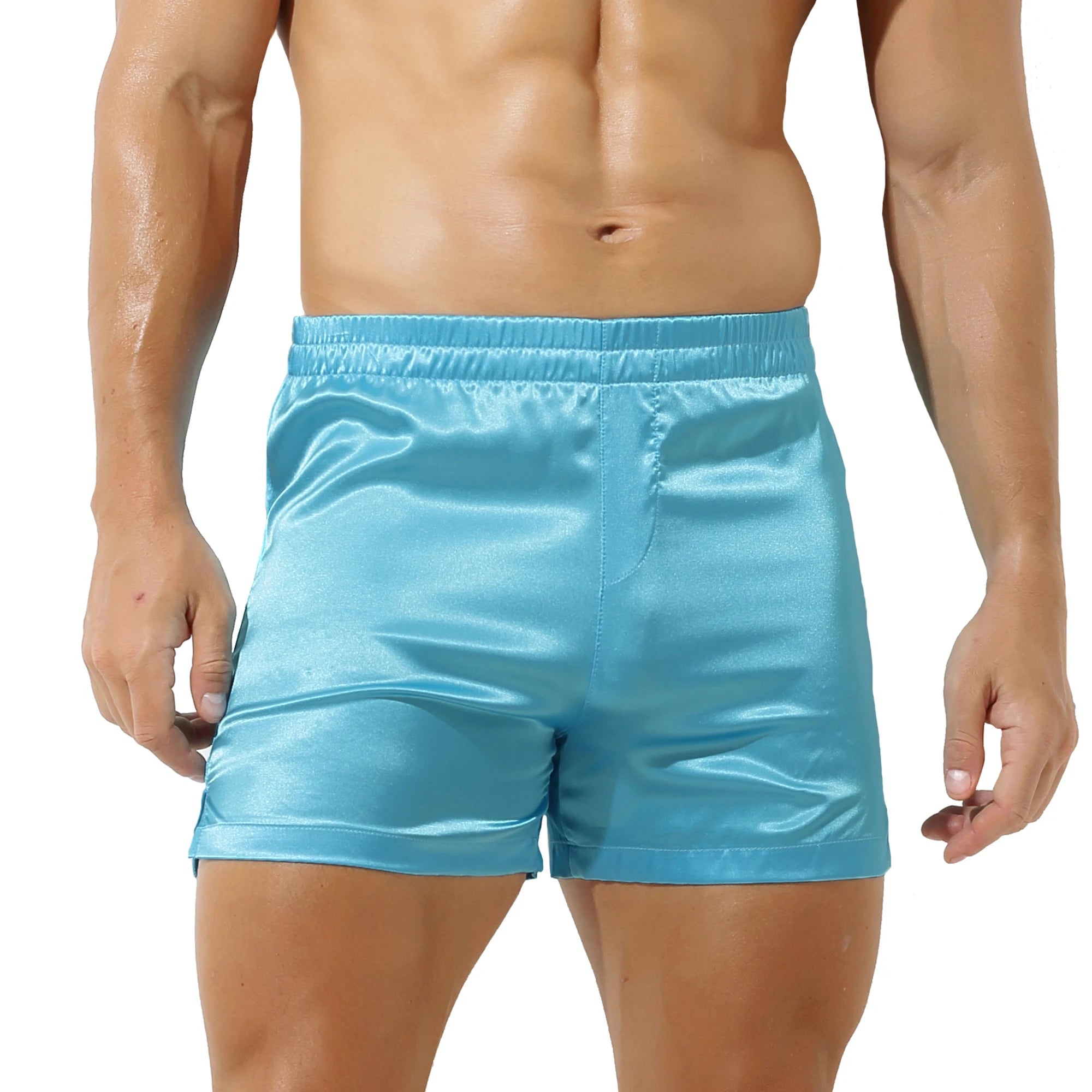 Mens Hooded Bath Robe Short Sleeve House Robe Satin Silk Lounge Bathrobes with Belt Men's Pajamas Homme Kimono Robes Sleepwear