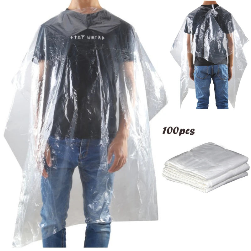 100pcs Waterproof Disposable Hair Salon Capes Washing Pads Shampoo Cape Hairdressing Shawl Barbershop Hair Salon Cape