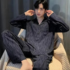 Pajamas for Men, Spring and Autumn Long-Sleeved Cardigans