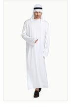 White Arabian Costume Men Robe Fancy Dress Arab Cloth Cosplay Christmas Halloween