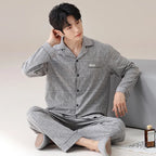 Pajamas for Men Sleepwear Sleeping Autumn Cotton Large-sized Casual Long-sleeved Pants Summer Winter Suits