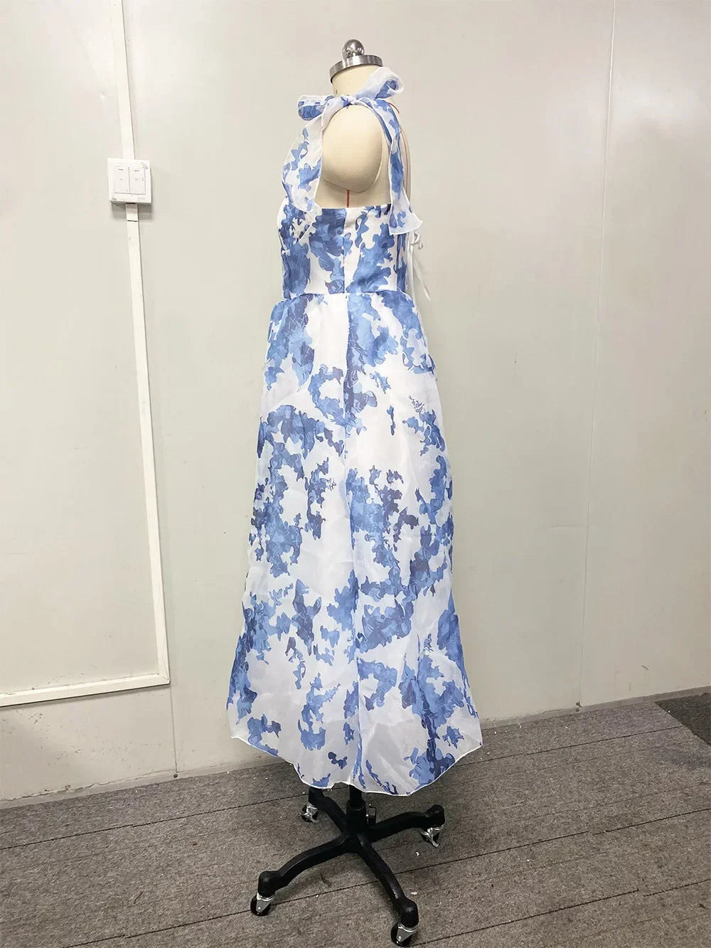 French Super Fairy Holiday Suspender Sleeveless Waist Printed Dress Slim Fit Party Dress for Women Bandage Sweet Ladies Dress
