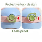 410ML Baby Drinking Cup Feeding Bottle Anti-Choking with Straw Gravity Ball Wide Caliber Drinking Milk Water Bottle with Handle