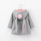 Baby Girls Jacket in Spring Rabbit Ears Coat Children Clothes Outerwear Autumn Kids Warm Cotton Dress Jacket Infant Girl Coat