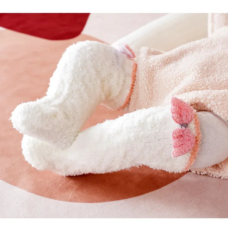 Kids Leg Warmers Baby Stockings Winter Fleece Floor Socks Coral Velvet Socks Leg Warmers Baby Knee Socks Baby Accessories