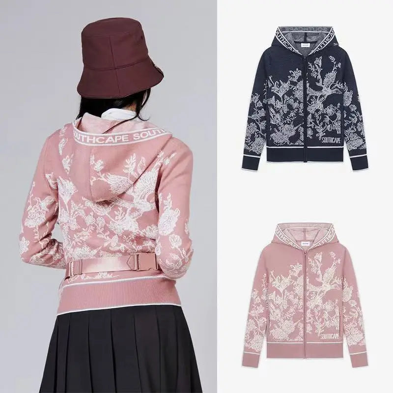 Women's Golf Jacket: Stylish, Versatile, Flattering, Youthful, Skin-Friendly Long-Sleeve Knit Cardigan