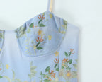 YENKYE Sexy Spaghetti Straps Floral Print Boho Dresses Women Elegant A-line Midi Summer Vacation Dress 2026 Robe