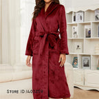 Winter Thicken Flannel Long Robe Couple Sleepwear