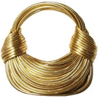 Women 2025 New Gold Luxury Designer Brand Handwoven Noodle Bags Rope Knotted Pulled Hobo Silver Evening Clutch Chic