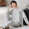 Men Pajamas Set 100% Cotton Casual Sleepwear