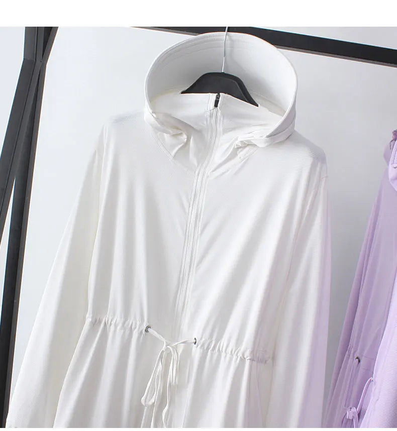 UV Protection Thin Breathable Sun-Proof  Cycling Coat Ice Silk Sunscreen Hoodies Long Sleeve Summer Ice Silk Sunscreen Clothing