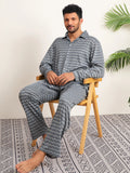 Men's Pajamas Can Be Worn Outside in Spring and Autumn, Cardigan Long-Sleeved New Casual Home Wear Men's Autumn and Winter Suits
