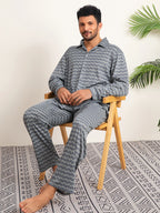 Men's Pajamas Can Be Worn Outside in Spring and Autumn, Cardigan Long-Sleeved New Casual Home Wear Men's Autumn and Winter Suits