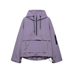 Fall 2025 Women's Casual Spor Loose Fit Stand Collar Long Sve Hooded Jaet Windbreaker Outerwear Polyester Fiber 00%