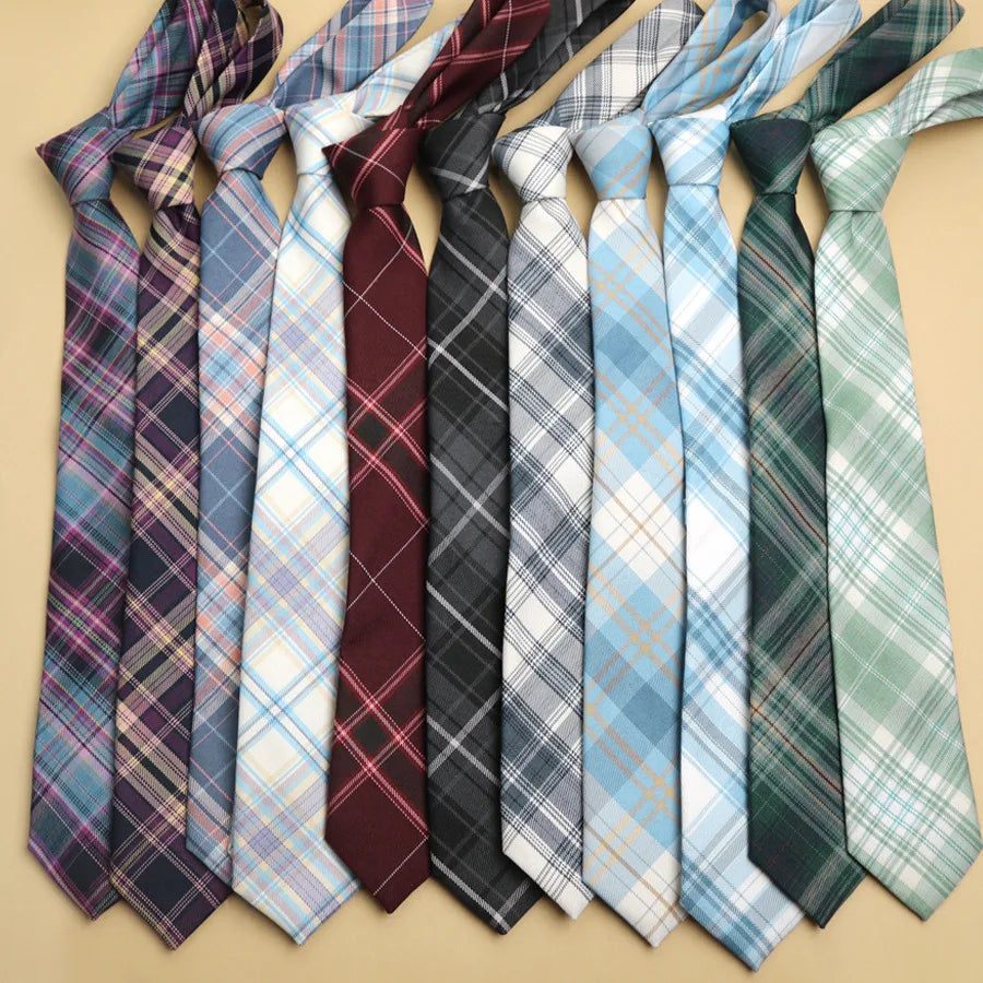 Cotton Plaid Ties For Men Women Casual Wine Red Stripe Necktie For Wedding Party Boys Girls SuitsTie Skinny  Necktie Gravatas