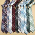 Cotton Plaid Ties For Men Women Casual Wine Red Stripe Necktie For Wedding Party Boys Girls SuitsTie Skinny  Necktie Gravatas