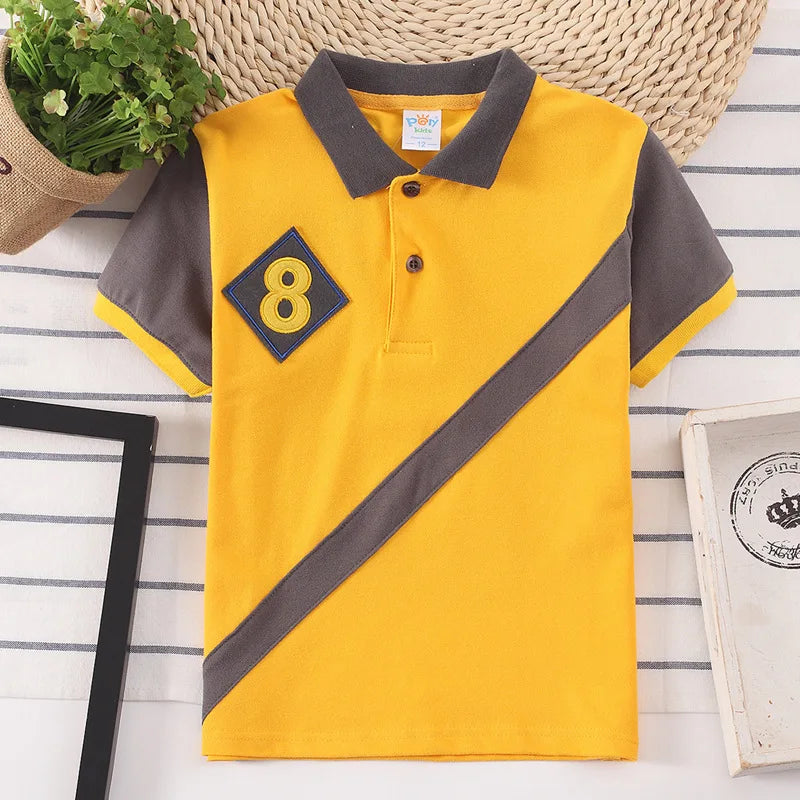 Boys Polo Shirts Short Sleeve Kids Shirt for Boys Collar Tees Fashion Baby Boys Girls Shirts 2-16 Years Children Clothes Tops