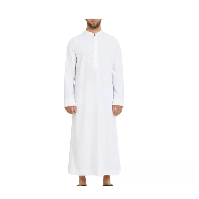 Tropical Robe Loose Stand-up Collar New Round Neck Hui Robe Arab Middle East Men's Clothing Robe Men