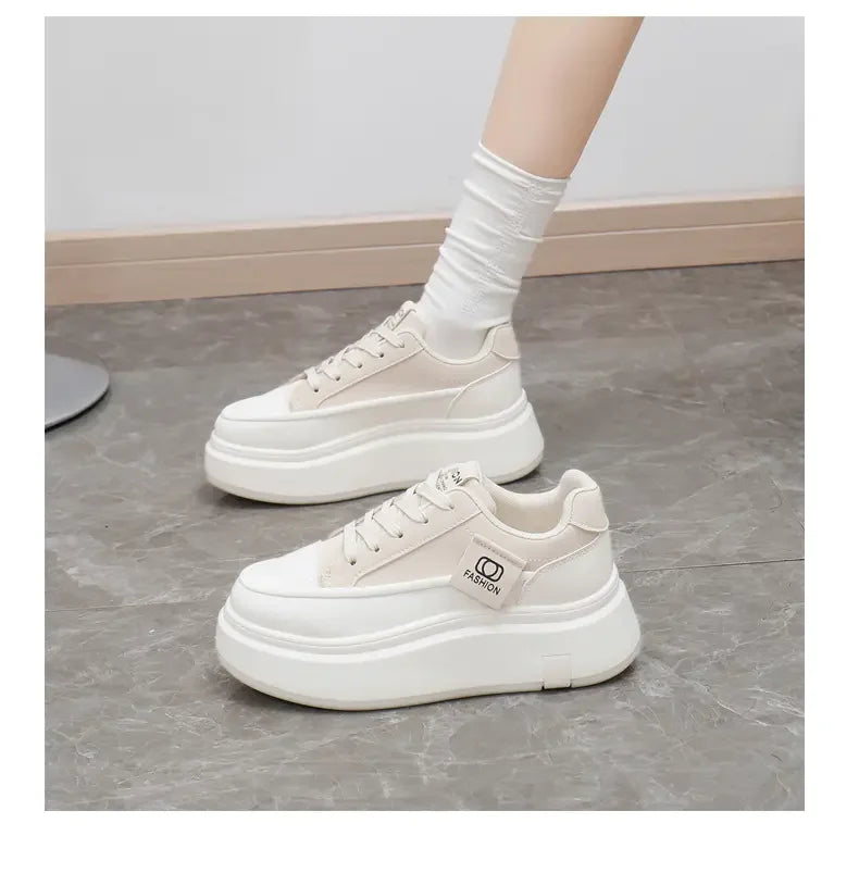 Shoes for Women Autumn Trend New Woman Flats Shoes Chunky Lace-up Soft-sole Casual Sneakers Female Vulcanized Shoe Walking Shoe
