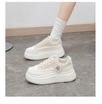 Shoes for Women Autumn Trend New Woman Flats Shoes Chunky Lace-up Soft-sole Casual Sneakers Female Vulcanized Shoe Walking Shoe