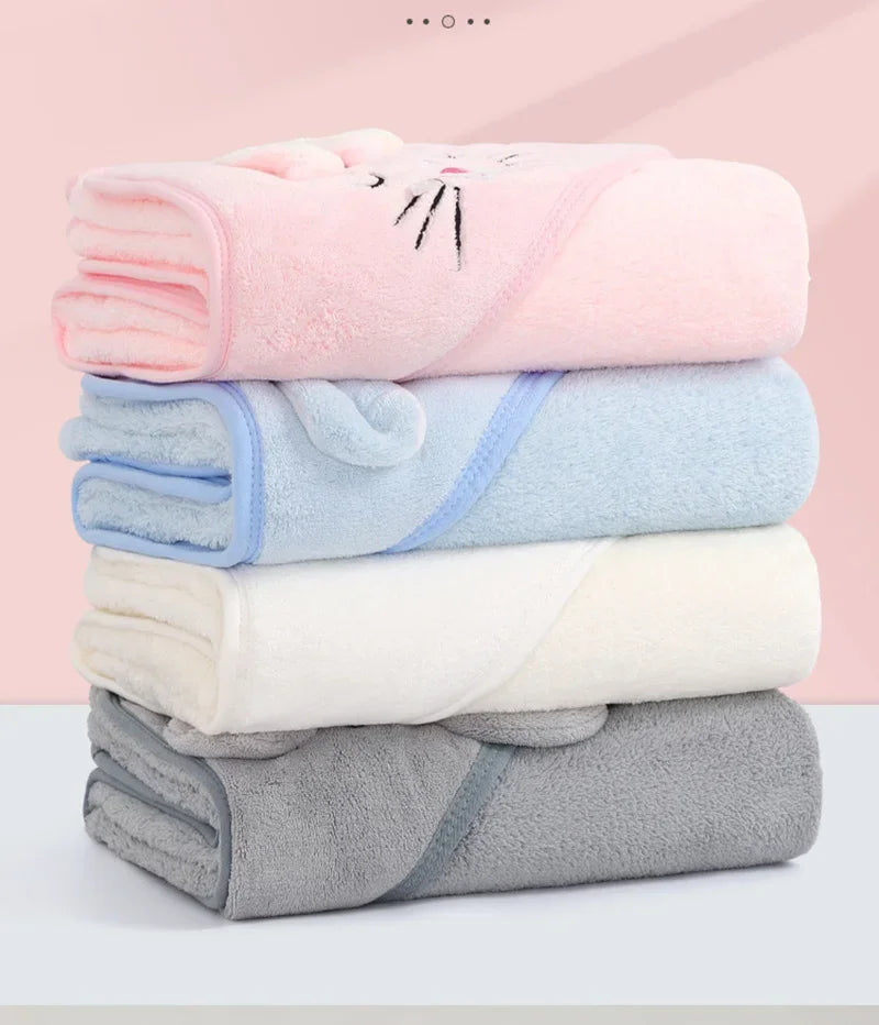 Baby Bath Towels Cartoon Animal Soft Newborn Hooded Towel Blanket Toddler Bathrobe Warm Sleeping Swaddle Wrap for Boys Girls