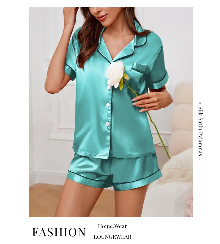 Women's Pajamas Set Satin Sleepwear