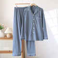 100% Cotton Men Pajamas, Thick sleepwear Long sleeved long pants for men pajamas Sleepwear 2 Piece Set Men Nightwear Loungewear