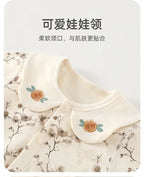 Spring and Autumn Baby Pure Cotton Velvet Jumpsuit with Plant Pattern Printed Baby Girl Clothing High Quality Baby Girl Clothing