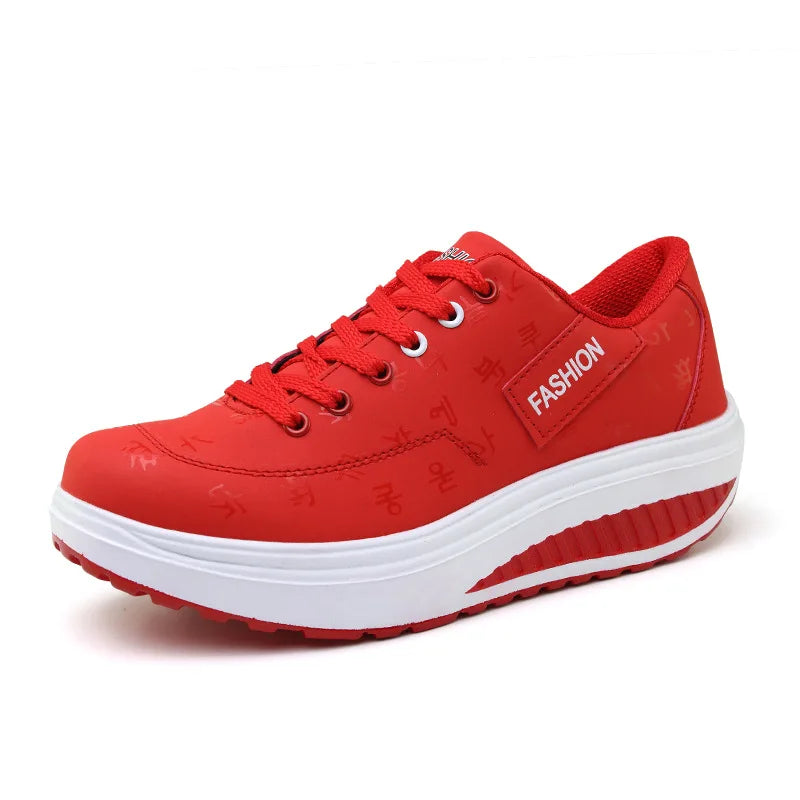 Women's Shoes Outdoor Casual Shoes Autumn Fashion Platform Vulcanized Shoes Flat Sole Walking Shoe Plus Size Lace-up Sneakers
