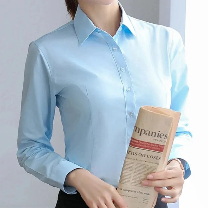 Elegant Women Shirts Woman White Shirt Long Sleeve Blouse