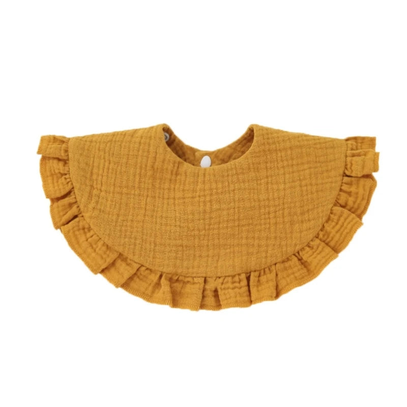 Korean Baby Feeding Drool Bib Ruffle Solid Infants Lace Saliva Towel Soft Cotton Burp Cloth For Newborn Toddler Kids Bibs