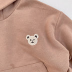 2024 Spring New Baby Boy Bear Hooded Sweatshirt Toddler Girls Cotton Clothes Embroidery Tops Kids Hoodies Outwear