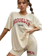 Women's Pajamas Sets Casual Loose T-Shirt Tight Shorts Slim Outside Homewear Comfortable Breathable Beautiful Stylish Trendy
