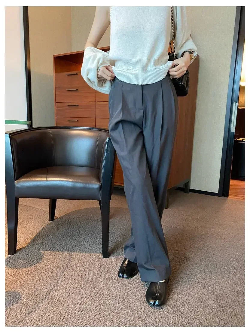 2025 Women Slip on Casual Loafers Chunky Heel Shoe Soft Moccasins Footwear New Fashion Split Toe Shoes Zapatos De Mujer