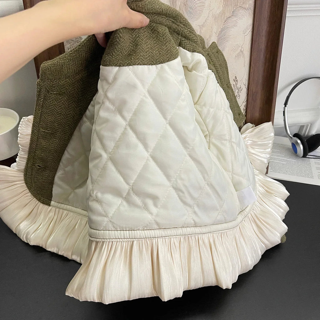 Girls Sets New Autumn and Winter Clothing Korean Children Temperament Top Coat Solid Color Skirt Two Piece Childrens Sets