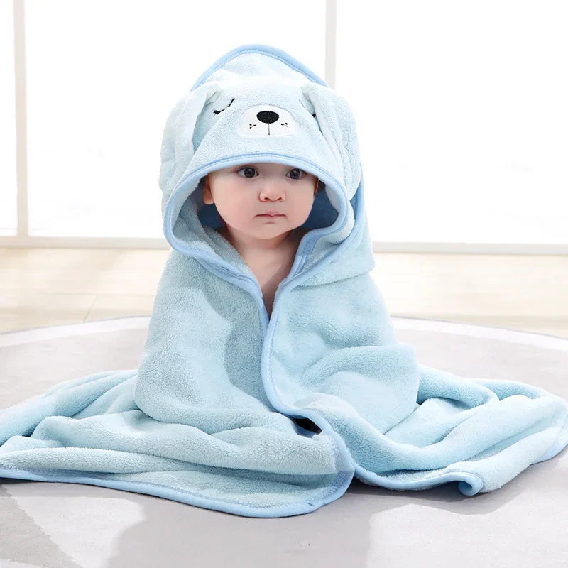 Baby Bath Towels Cartoon Animal Soft Newborn Hooded Towel Blanket Toddler Bathrobe Warm Sleeping Swaddle Wrap for Boys Girls