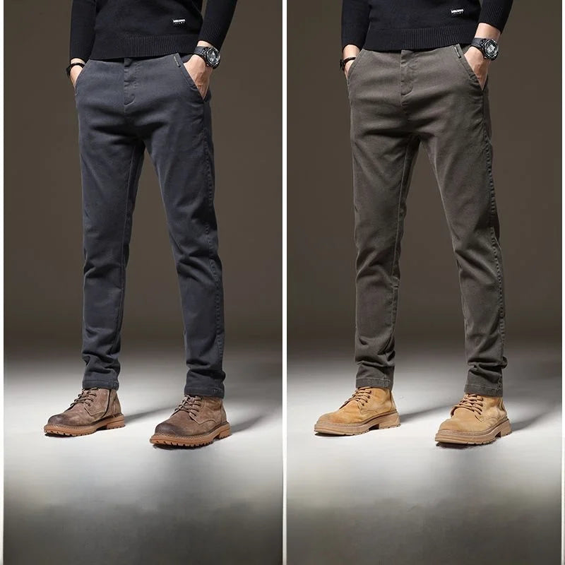 Fall High-End Casual Pants Men's Wear-Resistant Versatile Busin West Pants Trendy Loose Straight Long Pants for Men