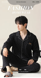 Pajamas for Men Sleepwear Sleeping Autumn Cotton Large-sized Casual Long-sleeved Pants Summer Winter Suits