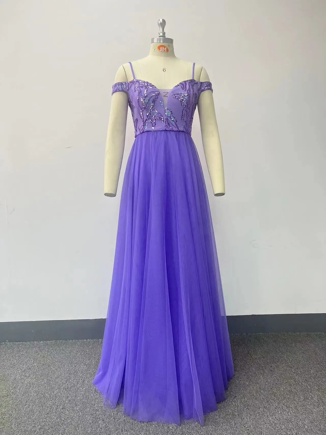Purple Color Embroidery Sequin Dress Women Long Evening Party Gown Bridesmaid Dress For Summer Autumn Wedding Party