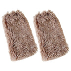 Colorful Furry Plush Leg Warmers Women Girl Winter Soft Thick Fuzzy Boot Cuffs Leg Sleeves Covers Footless Calf Socks Streetwear